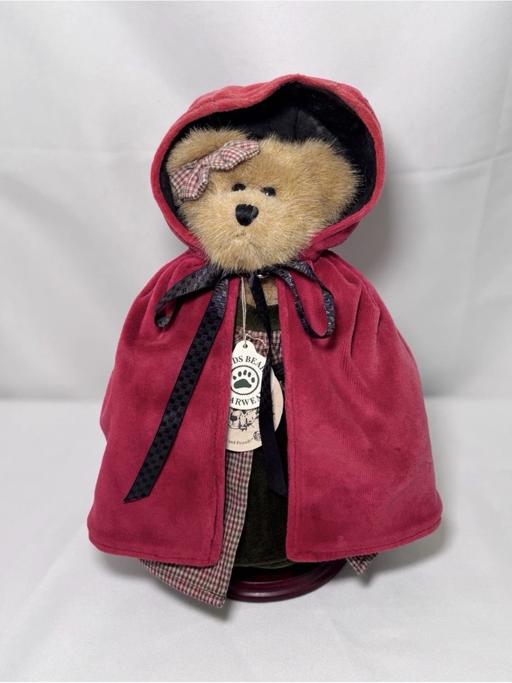 Vintage Boyd's Bear Bailey Bear as Little Red Riding Hood W/ Doll Stand Y2K NWT